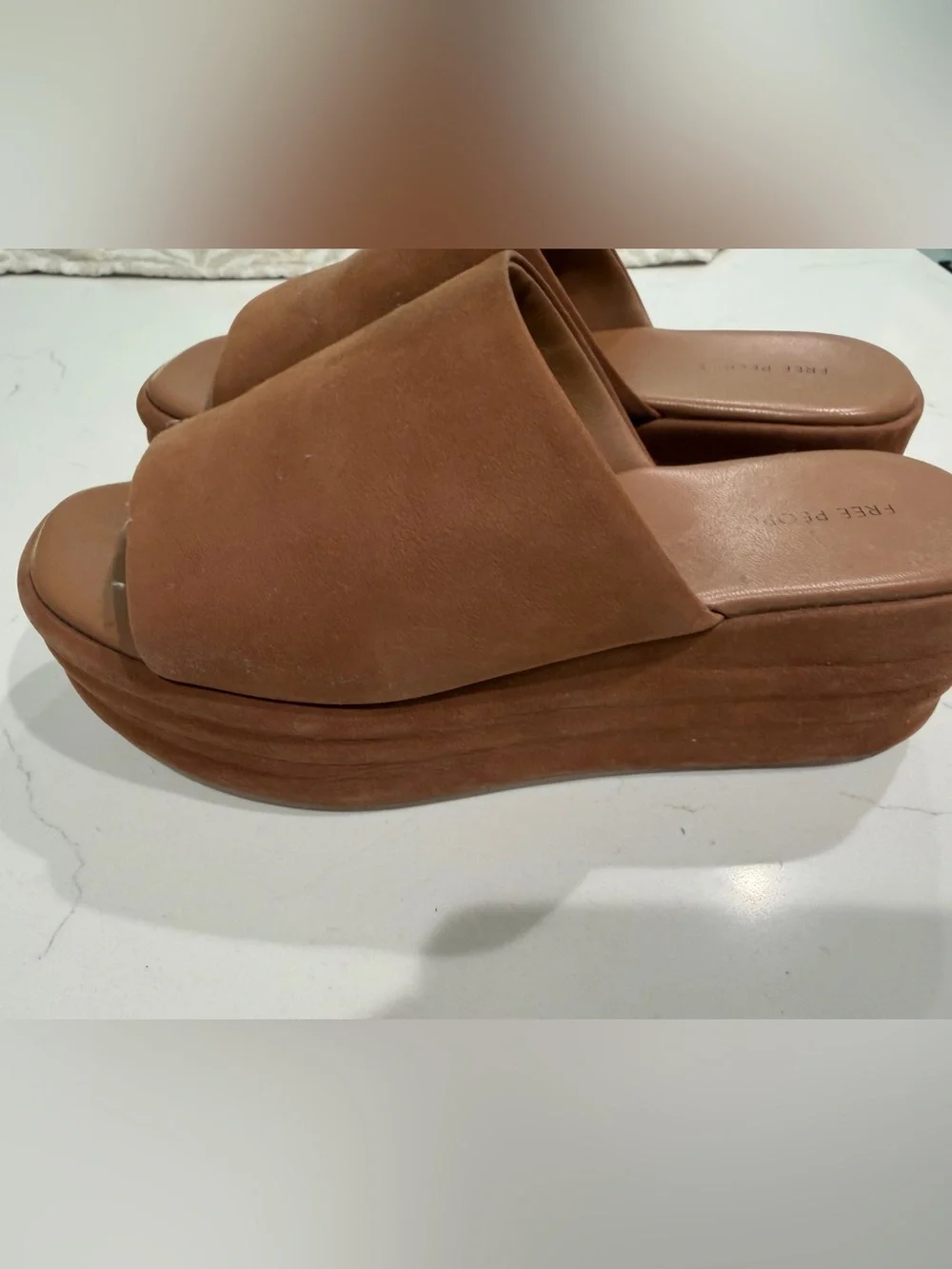 Free People Brown Suede Slide Mules